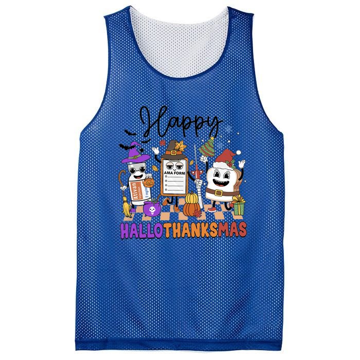 Happy Hallothanksmas Christmas Er Nurse Crew Emergency Room Gift Mesh Reversible Basketball Jersey Tank