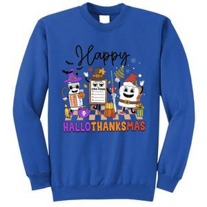 Happy Hallothanksmas Christmas Er Nurse Crew Emergency Room Gift Tall Sweatshirt