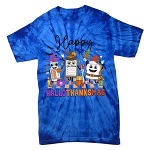 Happy Hallothanksmas Christmas Er Nurse Crew Emergency Room Gift Tie-Dye T-Shirt