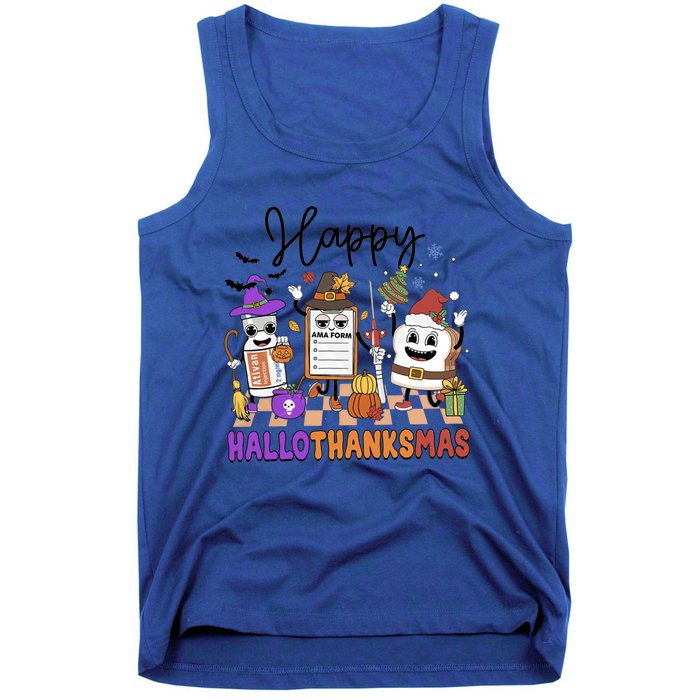 Happy Hallothanksmas Christmas Er Nurse Crew Emergency Room Gift Tank Top