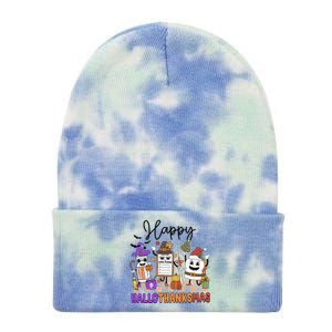 Happy Hallothanksmas Christmas Er Nurse Crew Emergency Room Gift Tie Dye 12in Knit Beanie