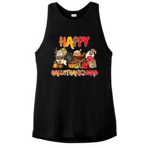 Happy Hallothanksmas Coffee Ladies PosiCharge Tri-Blend Wicking Tank