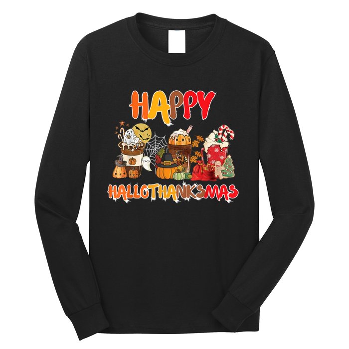 Happy Hallothanksmas Coffee Long Sleeve Shirt