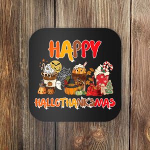 Happy Hallothanksmas Coffee Coaster