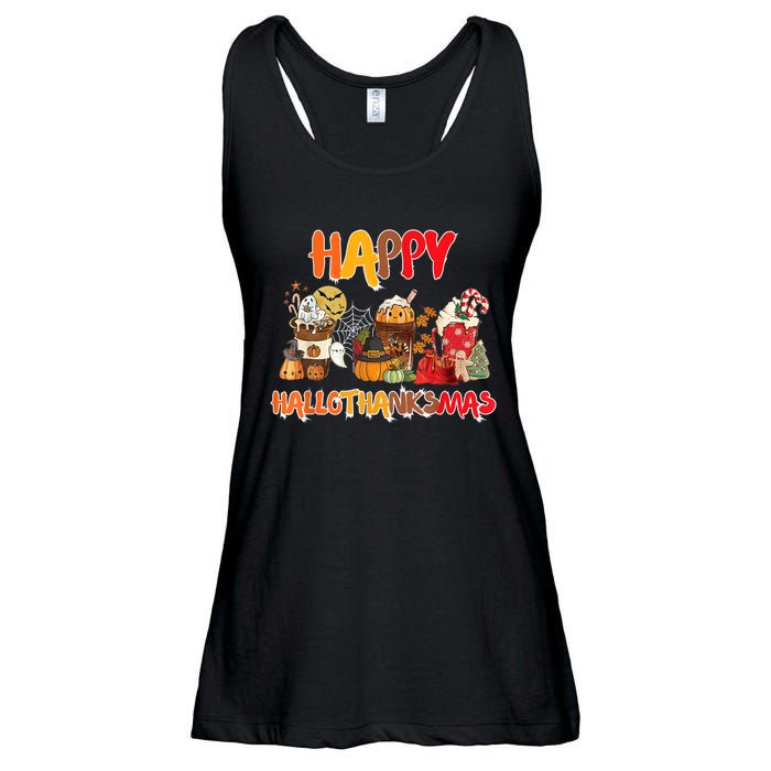 Happy Hallothanksmas Coffee Ladies Essential Flowy Tank