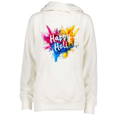 Happy Holi Color India Hindu Gifts Womens Funnel Neck Pullover Hood