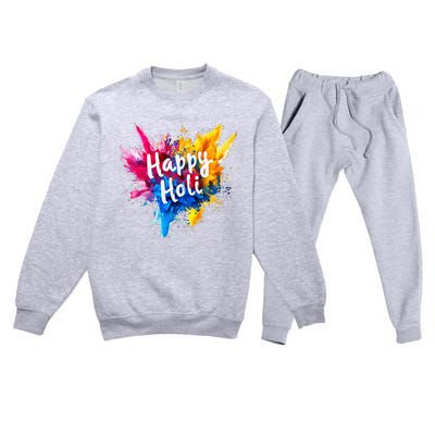 Happy Holi Color India Hindu Gifts Premium Crewneck Sweatsuit Set