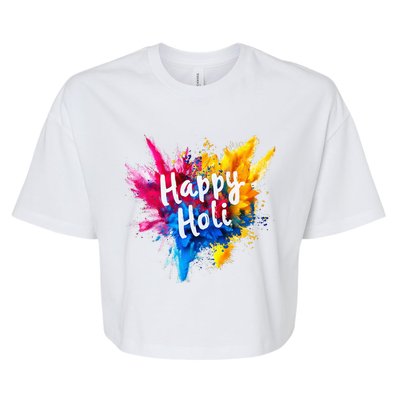 Happy Holi Color India Hindu Gifts Bella+Canvas Jersey Crop Tee