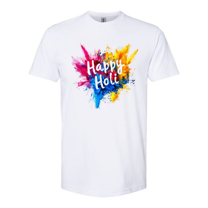 Happy Holi Color India Hindu Gifts Softstyle CVC T-Shirt