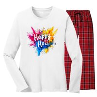 Happy Holi Color India Hindu Gifts Women's Long Sleeve Flannel Pajama Set 