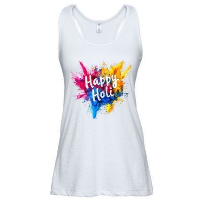 Happy Holi Color India Hindu Gifts Ladies Essential Flowy Tank