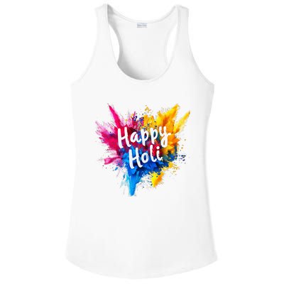 Happy Holi Color India Hindu Gifts Ladies PosiCharge Competitor Racerback Tank