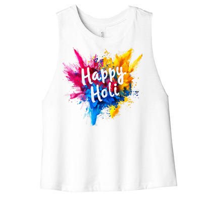 Happy Holi Color India Hindu Gifts Women's Racerback Cropped Tank