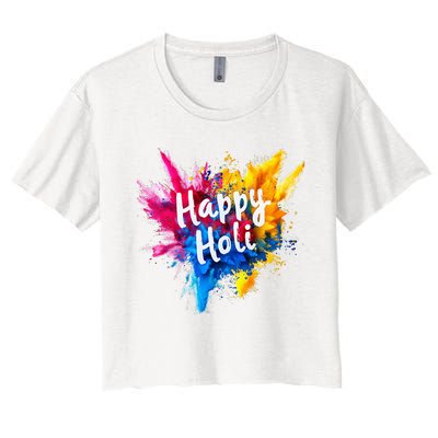 Happy Holi Color India Hindu Gifts Women's Crop Top Tee