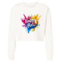 Happy Holi Color India Hindu Gifts Cropped Pullover Crew