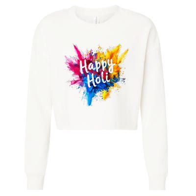 Happy Holi Color India Hindu Gifts Cropped Pullover Crew