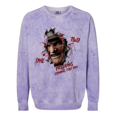 Halloween Horror Character Friends Coming For You Freddy Colorblast Crewneck Sweatshirt