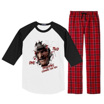 Halloween Horror Character Friends Coming For You Freddy Raglan Sleeve Pajama Set