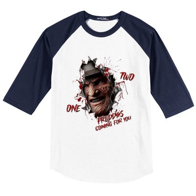 Halloween Horror Character Friends Coming For You Freddy Baseball Sleeve Shirt