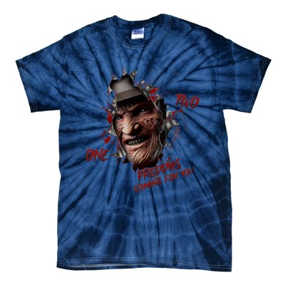 Halloween Horror Character Friends Coming For You Freddy Tie-Dye T-Shirt