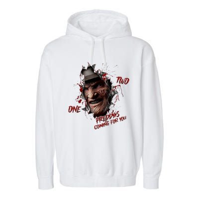 Halloween Horror Character Friends Coming For You Freddy Garment-Dyed Fleece Hoodie