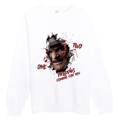 Halloween Horror Character Friends Coming For You Freddy Premium Crewneck Sweatshirt