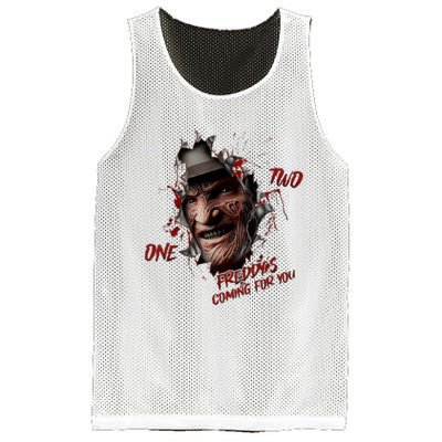 Halloween Horror Character Friends Coming For You Freddy Mesh Reversible Basketball Jersey Tank