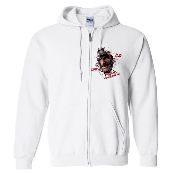 Halloween Horror Character Friends Coming For You Freddy Full Zip Hoodie