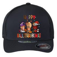 Happy Hallothanksmas Coffee Latte Halloween Thanksgiving Flexfit Unipanel Trucker Cap