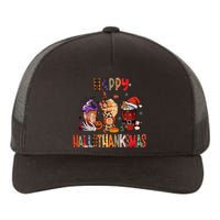 Happy Hallothanksmas Coffee Latte Halloween Thanksgiving Yupoong Adult 5-Panel Trucker Hat