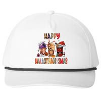 Happy Hallothanksmas Coffee Latte Halloween Thanksgiving Snapback Five-Panel Rope Hat