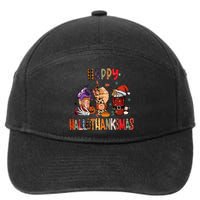 Happy Hallothanksmas Coffee Latte Halloween Thanksgiving 7-Panel Snapback Hat