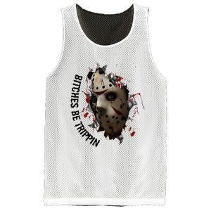 Halloween Horror Character Bitches Be Trippin Jason Mesh Reversible Basketball Jersey Tank