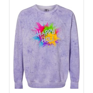 Happy Holi Celebrate Hindu Holiday Colorblast Crewneck Sweatshirt