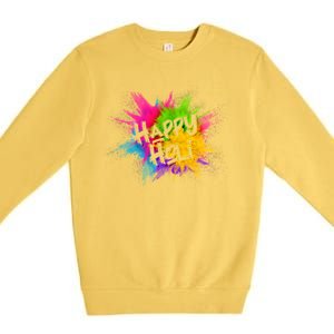 Happy Holi Celebrate Hindu Holiday Premium Crewneck Sweatshirt