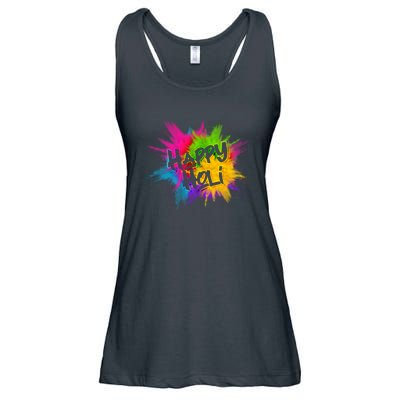 Happy Holi Celebrate Hindu Holiday Ladies Essential Flowy Tank