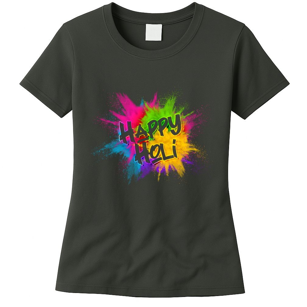 Happy Holi Celebrate Hindu Holiday Womens T-Shirt