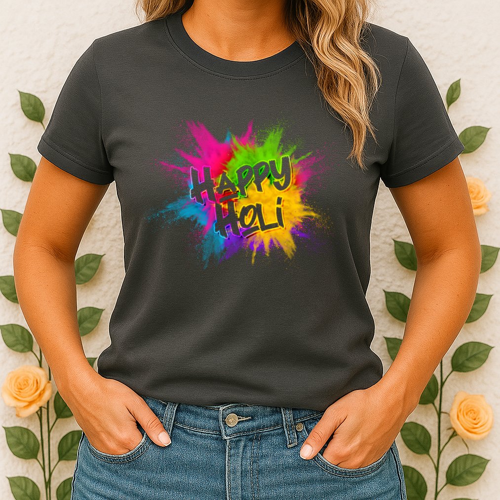 Happy Holi Celebrate Hindu Holiday Womens T-Shirt