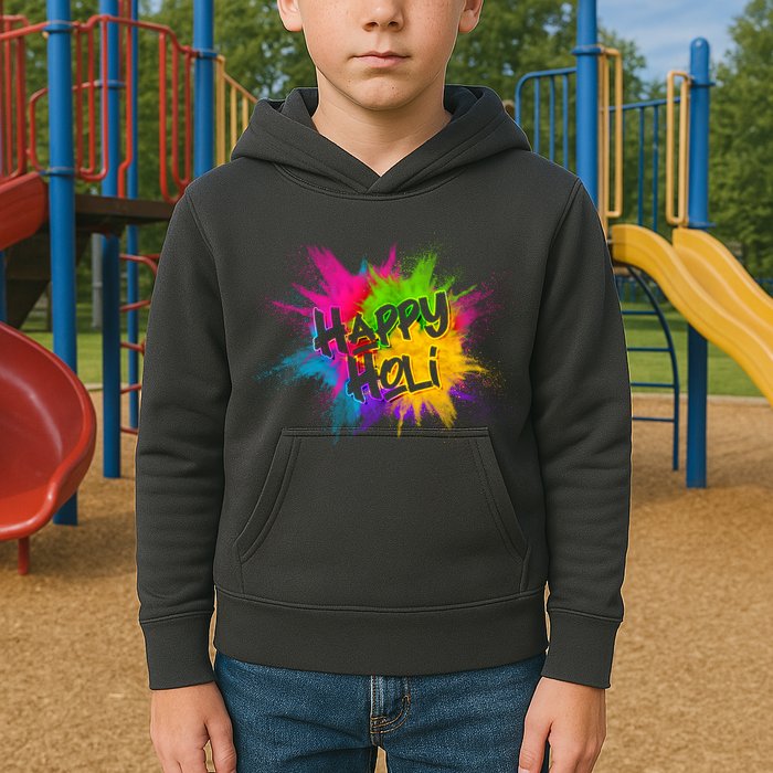 Happy Holi Celebrate Hindu Holiday Kids Hoodie