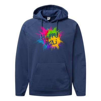 Happy Holi Celebrate Hindu Holiday Performance Fleece Hoodie