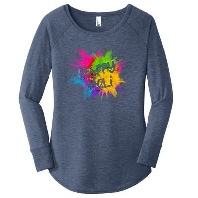 Happy Holi Celebrate Hindu Holiday Women's Perfect Tri Tunic Long Sleeve Shirt