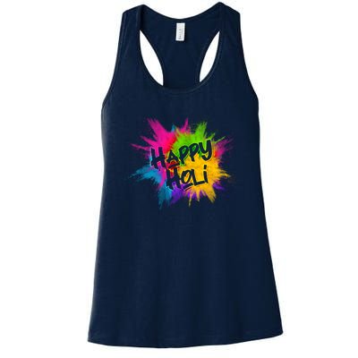 Happy Holi Celebrate Hindu Holiday Women's Racerback Tank