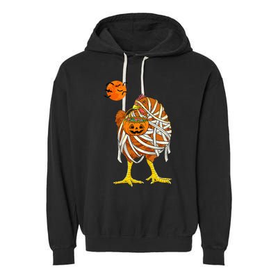 Hilarious Halloween Costume for Farmers Chicken Mummy Garment-Dyed Fleece Hoodie