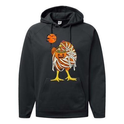 Hilarious Halloween Costume for Farmers Chicken Mummy Performance Fleece Hoodie