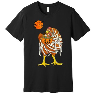 Hilarious Halloween Costume for Farmers Chicken Mummy Premium T-Shirt