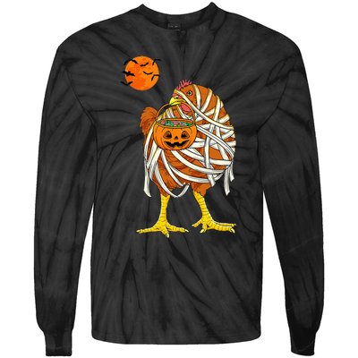 Hilarious Halloween Costume for Farmers Chicken Mummy Tie-Dye Long Sleeve Shirt