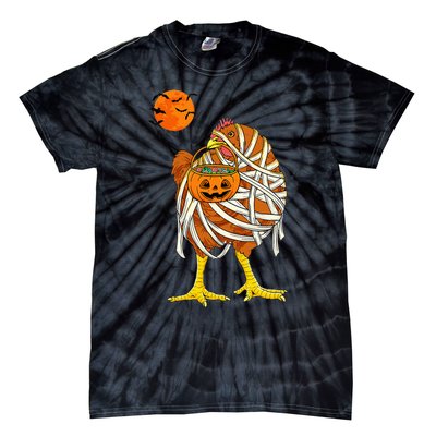 Hilarious Halloween Costume for Farmers Chicken Mummy Tie-Dye T-Shirt