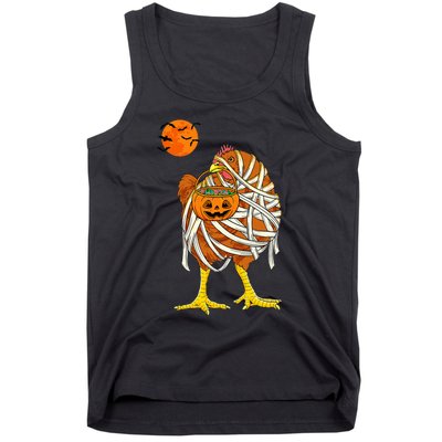 Hilarious Halloween Costume for Farmers Chicken Mummy Tank Top