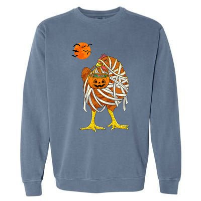 Hilarious Halloween Costume for Farmers Chicken Mummy Garment-Dyed Sweatshirt