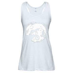 Horse Halloween Costume Moon Silhouette Creepy Horror Ladies Essential Flowy Tank